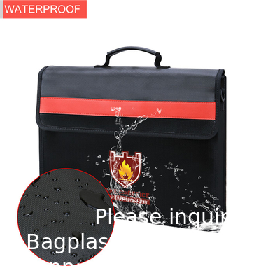 Large Size Fireproof Document Bag Non-Itchy Silicone Coated Fiberglass Waterproof Document Holder With Shoulder Strap