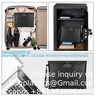 Water Resistant Fireproof Document Bag Fire Proof Document Money Bag Passport Money Credit Travel Security Bags