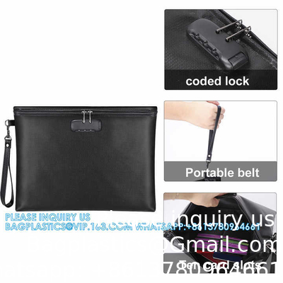 Water Resistant Fireproof Document Bag Fire Proof Document Money Bag Passport Money Credit Travel Security Bags