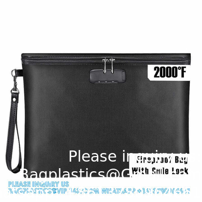 Water Resistant Fireproof Document Bag Fire Proof Document Money Bag Passport Money Credit Travel Security Bags