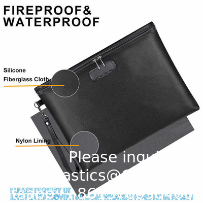 Water Resistant Fireproof Document Bag Fire Proof Document Money Bag Passport Money Credit Travel Security Bags