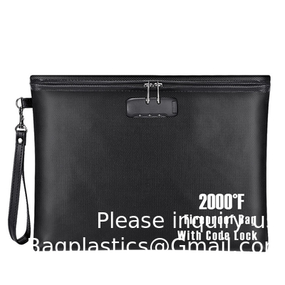 Water Resistant Fireproof Document Bag Fire Proof Document Money Bag Passport Money Credit Travel Security Bags