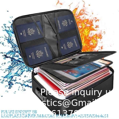Fireproof Document Bag Large Travel Lock Bag Fireproof Document File Storage Organizer Bag