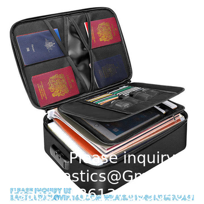 Fireproof Document Bag Large Travel Lock Bag Fireproof Document File Storage Organizer Bag