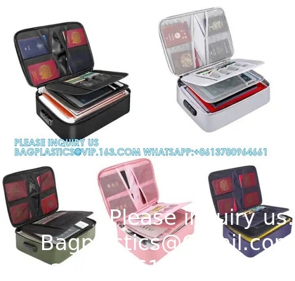 Fireproof Document Bag Large Travel Lock Bag Fireproof Document File Storage Organizer Bag
