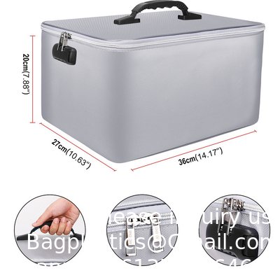 Fireproof Document Bag Large Travel Lock Bag Fireproof Document File Storage Organizer Bag