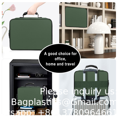 Fireproof Document Bag Large Travel Lock Bag Fireproof Document File Storage Organizer Bag