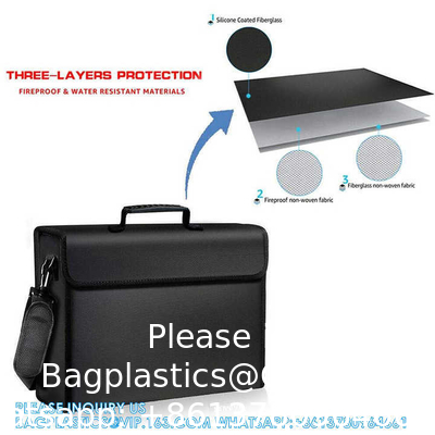 Silicone Coated Non-Itchy Fiberglass Easy To Store And Carry Important File Certificate Paper Fireproof Document Bag
