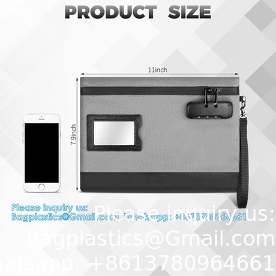 Money Bag With Lock 11'' X 7.9'' Nylon Bank Bag With Zipper Locking Bank Bag Lockable Cash Bag Money Pouch For Cash