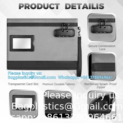 Money Bag With Lock 11'' X 7.9'' Nylon Bank Bag With Zipper Locking Bank Bag Lockable Cash Bag Money Pouch For Cash