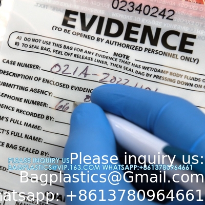 Police evidence bags, Public Safety Evidence Security Bags, Crime Scene Evidence Container, 6&quot; X 8&quot;, 100 Pack