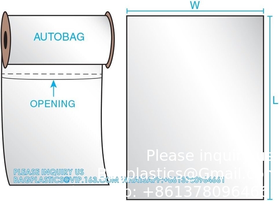 auto bagging Custom Logo Design Pre-Opened AutoBag On A Roll For Automatic Packaging Machine