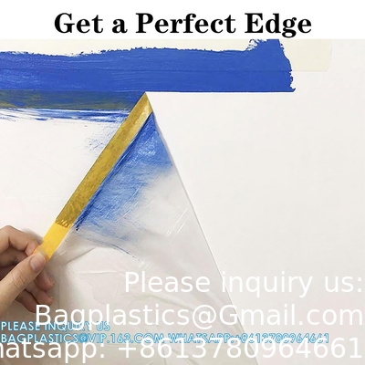 Tape And Drape,Pre-Taped Masking Film, Masking Paper,Paint Adhesive Protective Paper Roll For Covering Skirting