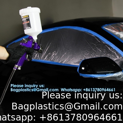 Overspray Protective Sheeting With 233+ Masking Tape (36 Mm), Translucent, Paintable, High Density, Tear Resistan
