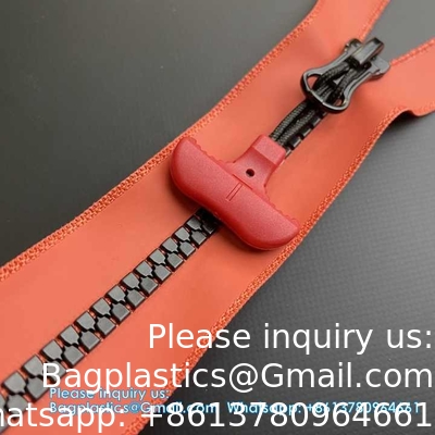 Custom Multi-Colors Waterproof Zipper PU Coated Triangular Teeth Plastic Zippers Water Resistant For Garments Bags
