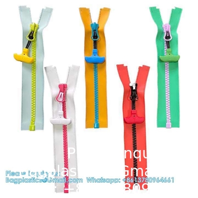 Custom Multi-Colors Waterproof Zipper PU Coated Triangular Teeth Plastic Zippers Water Resistant For Garments Bags