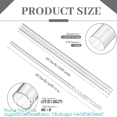 Acrylic Tube, Clear Plastic Pipe Tube 15.5'' Length Clear PVC Pipe Round Polycarbonate Tubing Chemical Resistant