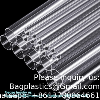 Acrylic Tube, Clear Plastic Pipe Tube 15.5'' Length Clear PVC Pipe Round Polycarbonate Tubing Chemical Resistant