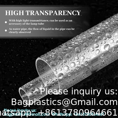 Acrylic Tube, Clear Plastic Pipe Tube 15.5'' Length Clear PVC Pipe Round Polycarbonate Tubing Chemical Resistant