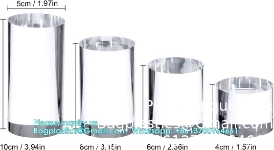 Acrylic Cube Cylinder Round Photo Props, Transparent Solid Acrylic Display Blocks For Photography Boutique Jewelry