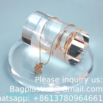 Acrylic Cube Cylinder Round Photo Props, Transparent Solid Acrylic Display Blocks For Photography Boutique Jewelry