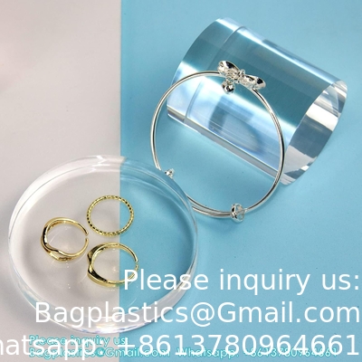 Acrylic Cube Cylinder Round Photo Props, Transparent Solid Acrylic Display Blocks For Photography Boutique Jewelry