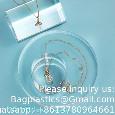 Acrylic Cube Cylinder Round Photo Props, Transparent Solid Acrylic Display Blocks For Photography Boutique Jewelry