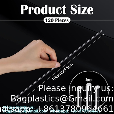 Acrylic Rods 1/8 Inch Diameter Acrylic Dowel Rods Round Acrylic Sticks Acrylic Strip DIY Crafts Party Decorations