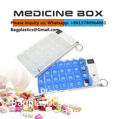 7 Day Medicine Pill Organizer, 4 Reminder Alarms, Loud Sound, 14 Large Compartments, Large Screen, Moisture-Proof, Travel Weekly/Daily Pill Box/Organizer/Case/Container/Dispenser, AM/PM 2 Times A Day