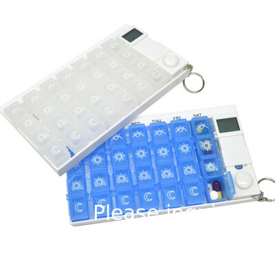 7 Day Medicine Pill Organizer, 4 Reminder Alarms, Loud Sound, 14 Large Compartments, Large Screen, Moisture-Proof, Travel Weekly/Daily Pill Box/Organizer/Case/Container/Dispenser, AM/PM 2 Times A Day