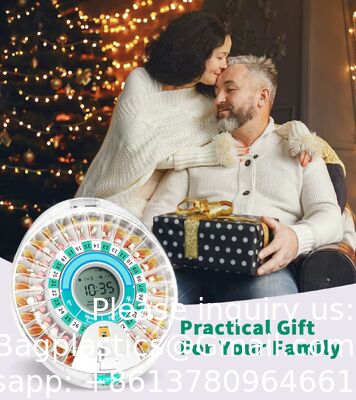 Automatic Pill Dispenser With 28-Day Electronic Medication Organizer, 6 Dosage Templates, Easy-Read LCD Display, Sound & Light Alerts & Key For Prescriptions, Vitamins, Supplements & More