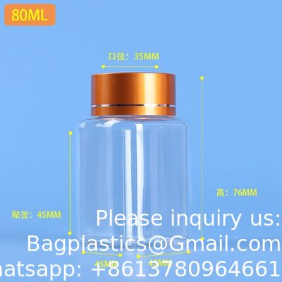 Clear Pill Bottle 30ml/80ml Plastic Medicine Containers Sample Jar With Caps Refillable Tablet Storage Holder Empty Reagent Chemical Organizers Small Travel Pill Cases For Liquid Solid