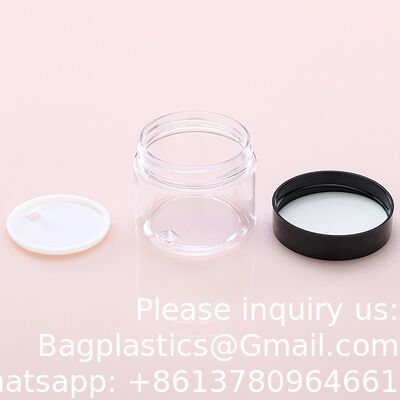 Clear Plastic Jars 32oz 12Pack Big Round PET Plastic Containers With Black Screw On Lids Reusable Empty Storage Jars With Lid Clear Containers For Household And Kitchen Organizing