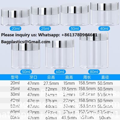 Plastic Jar Container With Lid And Label Refillable Empty Round Clear PET Cosmetic Sample Containers For Lotion, Cream, Ointments, Body Butter, Makeup, Travel Storage