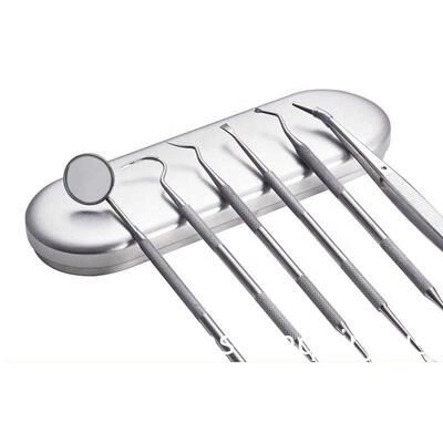 Dental Examination Kit Optional Pieces Stainless Steel Probe & Scaler Diagnostic Instrument Dental Surgical Tool Box Tongue Scraper Tartar Plaque Remover Tooth Cleaner Dental Floss Pick Mouth
