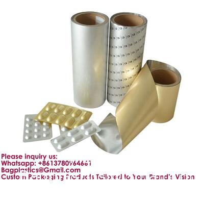Blister Foil Alu Alu Foil PVC PVDC Composited Film Aluminum Lids Foil/Film Aluminum Foil Paper Strip Foil Suppository Laminated Foil Tropical Blister Foil Chocolate Foil Food Packaging Foil Film Roll