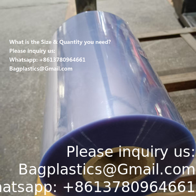 High Shrinkage Clear 40/50 Mic Center Folded Tube, High Shrinkagee Customized 30UM-60UM PETG PVC Shrink Wraps For Beverage Label Printing