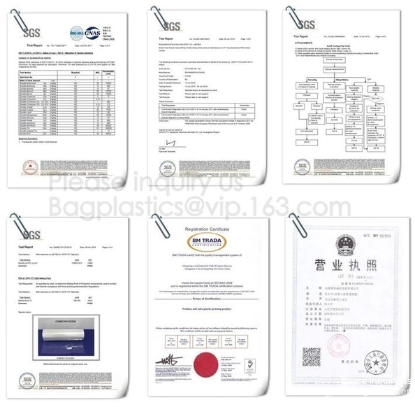 China YANTAI BAGEASE PACKAGING PRODUCTS CO.,LTD. certification